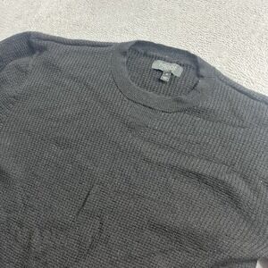 PROOF Sweater Mens Medium Black 72 Hour Merino Wool Waffle Knit Crewneck